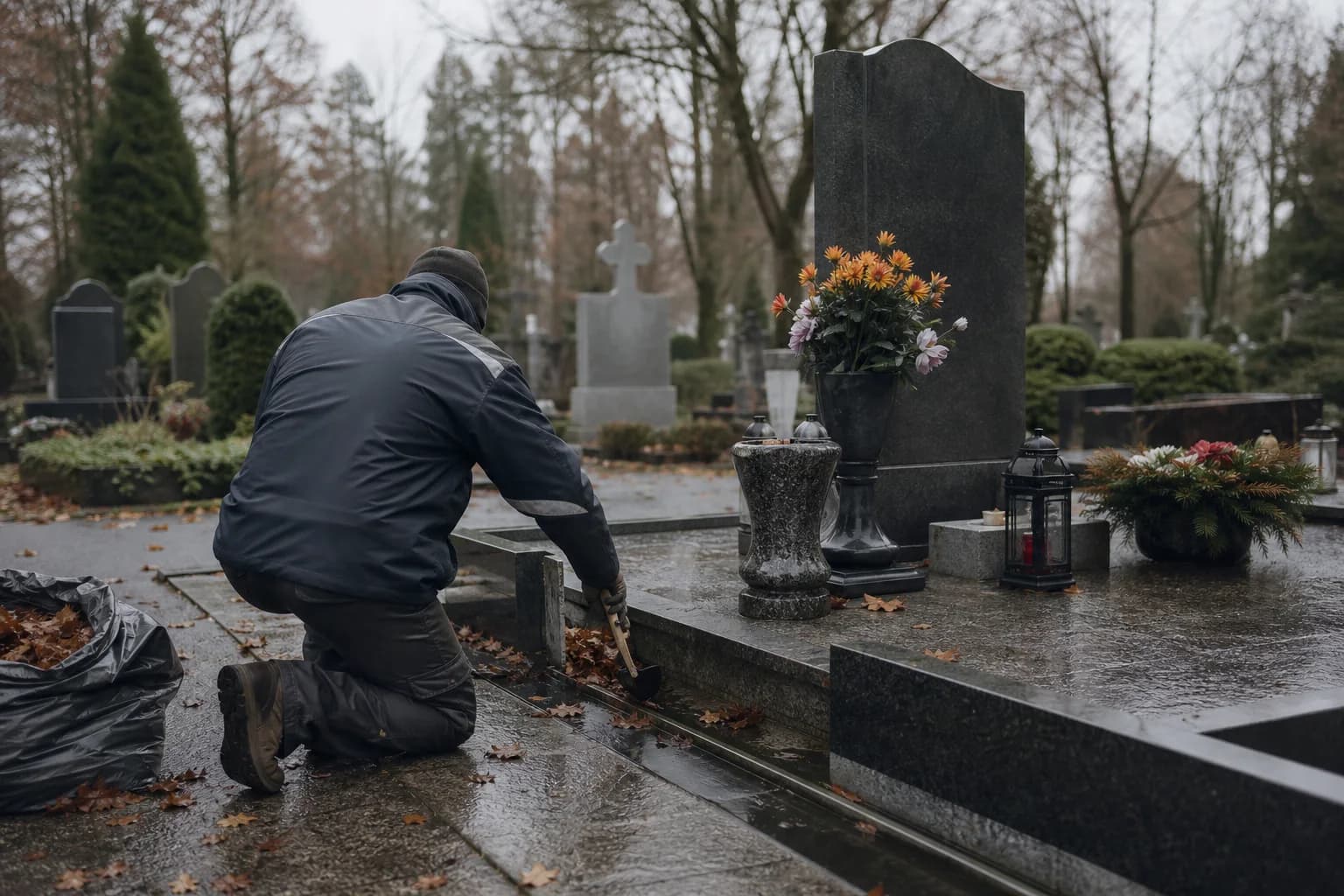 Мемориальный участок в зимний сезон