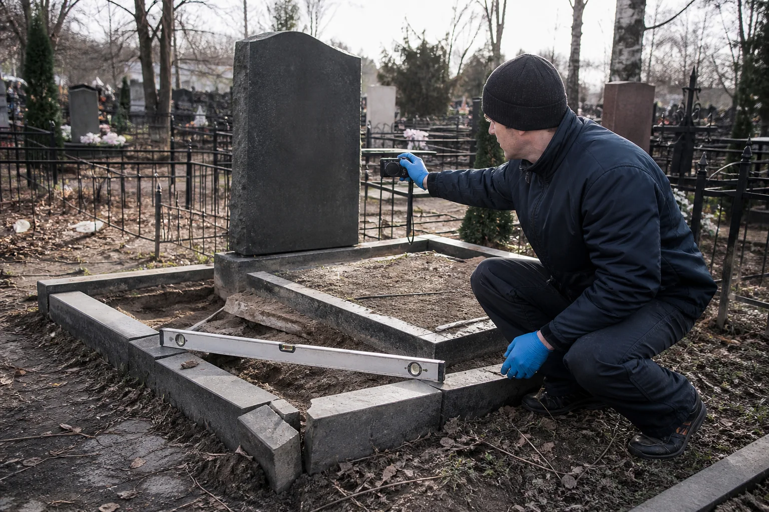 Диагностика основания, памятника и покрытия перед восстановлением
